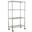 4 tablettes réglables en fil de fer rouillé, support de rangement en métal pour le garde-manger, le garage, la cuisine et la salle de bain, P 34,75 po x l 18,15 po, H 63 po, structure entièrement en fer, poteaux de 25 mm d'épaisseur, finition thermolaquée noire, 4 ouvertures