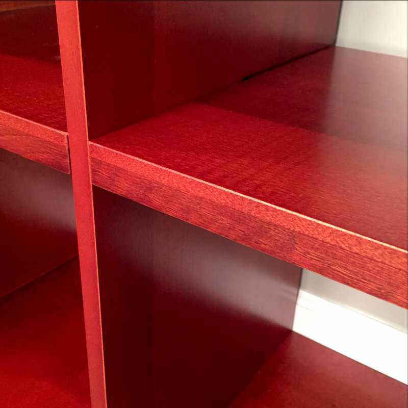 John Louis Home Solid Wood Cube Organizer, Red Mahogany, (9 Shelves) 40.25"H x 37.75"W x 11.75D