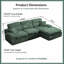 Canapé modulaire en L en chenille flammé de 111 po à 3 places avec dossier haut et méridienne modulaire 111 po, sans assemblage requis (vert)