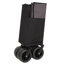 Chariot pliable multifonctionnel à roulettes avec roues pivotantes et poignée réglable, noir et gris