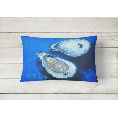 Oysters Outdoor Reversible Throw Pillow