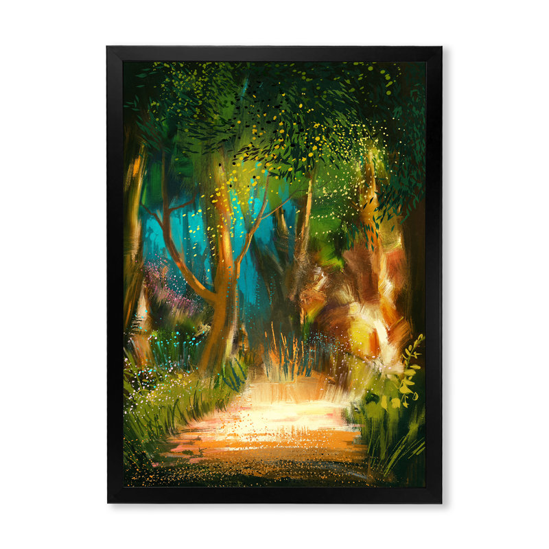 Mystic Forest Path In Morning - Art mural sur toile traditionnel, L 30 po x H 40 po x P 1,5 po