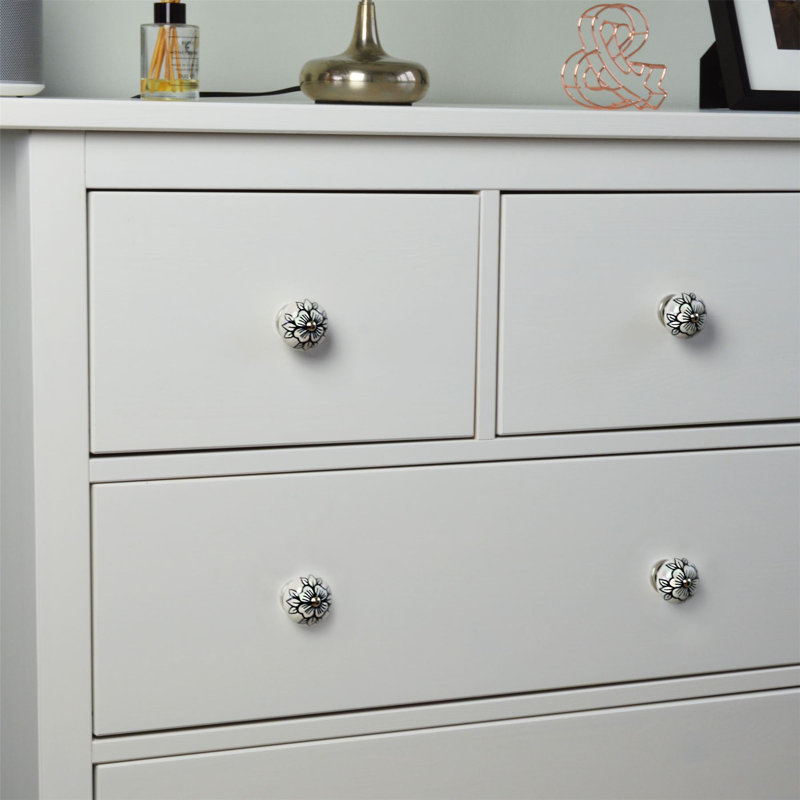 Nicola Spring - Round Ceramic Cabinet Knobs - Black Bud