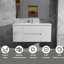 Ensemble de meuble-lavabo mural 48 po avec lavabo simple intégré Dhruven-105005491
