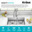 KRAUS Standart PRO™ Undermount 60/40 Double Bowl 16 Gauge Stainless Steel Kitchen Sink-98155509