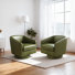 2 Set Swivel Accent Chair, Fabric Barrel Chair For Living Room,Upholstered Modern Barrel-Curved Arm