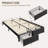 Full Bed Frame with 2 Storage Drawers, Full Size Bed Frame without Fixed Headboard, Wooden Slats, Noise Free, No Box Spring Needed-1009069221