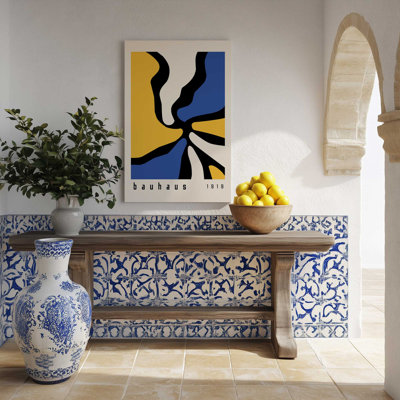 Toile tendue jaune et bleue Bauhaus