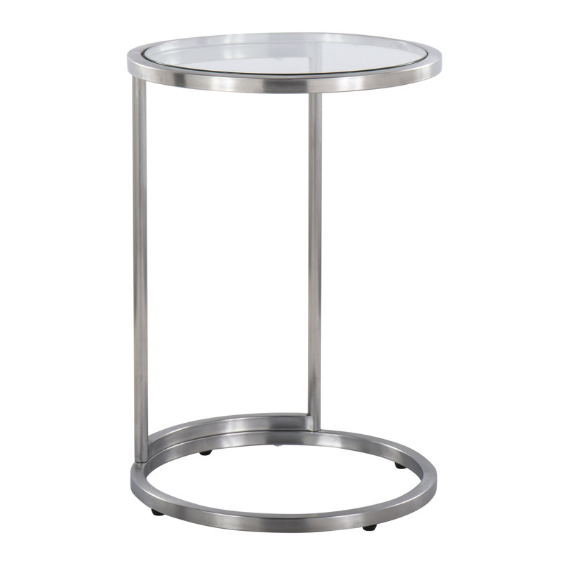 Chloe-Rose Tray Top End Table, Sliver
