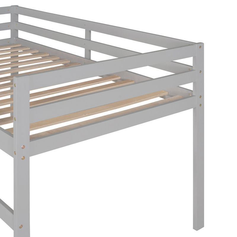Lit pour enfant en bois avec glissade, gris