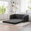 Canapé-lit escamotable pliable 71 po 2-en-1 avec accoudoirs et coussins de dossier, canapé-lit convertible en chenille désossée avec matelas en nuage, canapé-lit pour salon, chambre d'amis, dortoir, gris-981511200