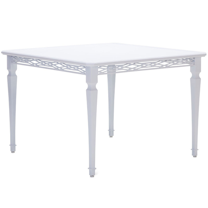 Table de salle à manger carrée, Blanc mat