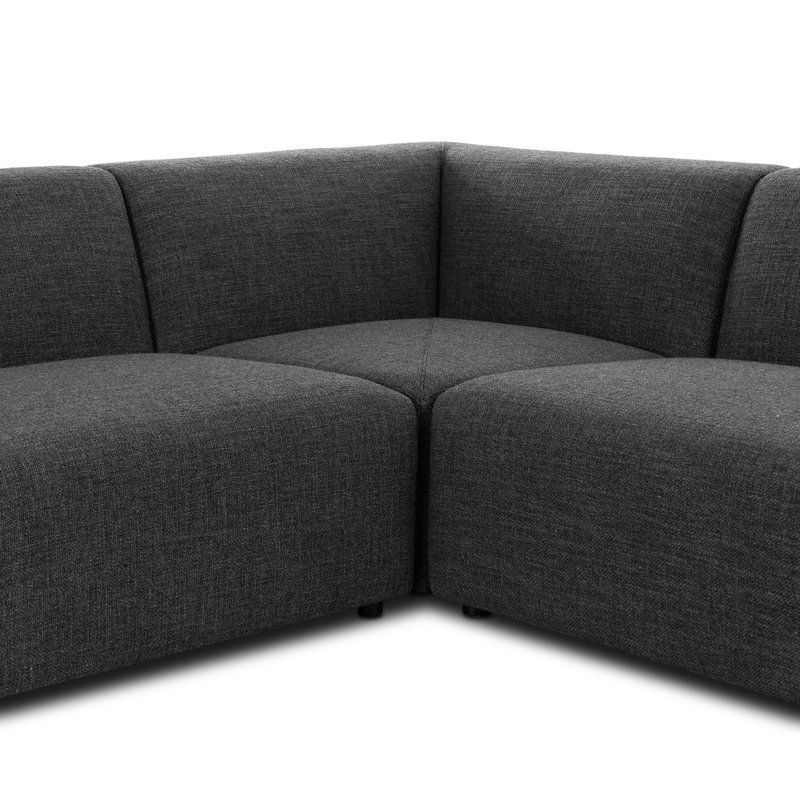 Lawndale 5PC Sectional W/ RAFC-Napa Sandstone, Left Hand Facing, Fayette Cloud Polyester Blend