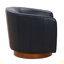 Chaise pivotante en cuir et cuir Tessa-1572726436