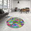 Tapis motif rose/vert/bleu-1349946142