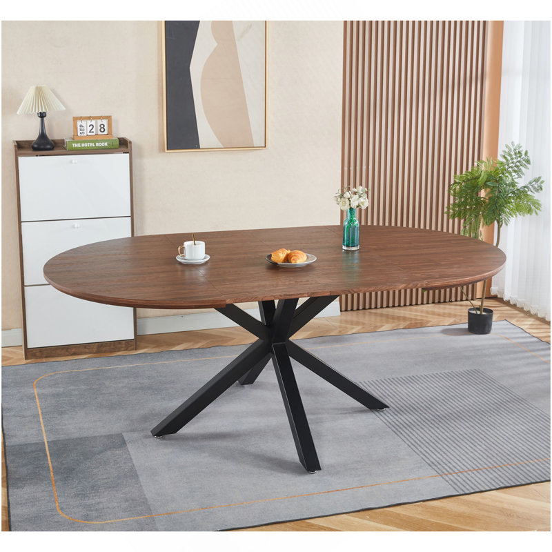 Table extensible, table de salle à manger, table de bureau, table basse, pieds en métal, plateau en MDF, 120/160 / 200x120x75cm