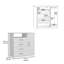 Commode 4 tiroirs, 1 tablette ouverte, plateau supérieur, armoire à une porte, blanc-1045482569