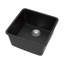 Évier de bar en quartz - Évier de bar encastrable en composite de granit noir 17,3 po x 17,3 po x 8,3 po