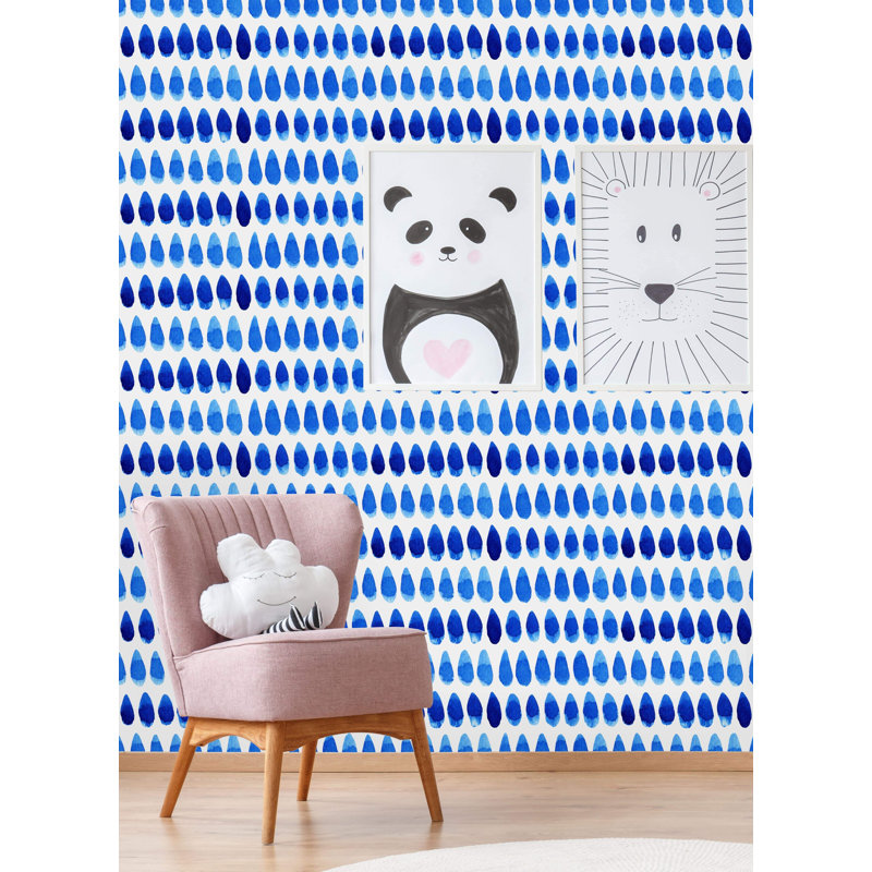 Rouleau de papier peint adhésif Raindrops, 10.42" L x  25" W