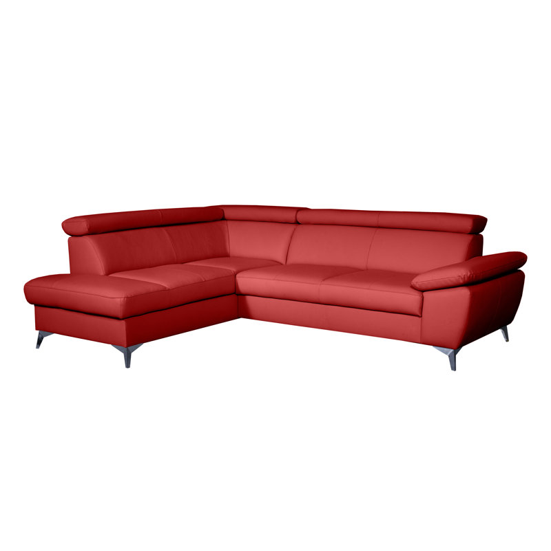 Ashianna 4 Seater Sofa Bed, Red, Left Hand Facing