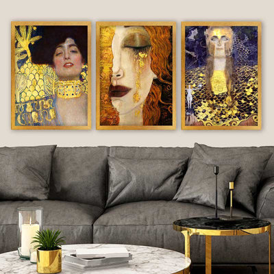 Elegant Decorative Framed Painting Set (3 Pieces), 13.8 x 17.7 inches Each | 100% Wooden with 100% Polystyrene Frame (Thickness: 0.8 inches) | UV Digital Printing, Perfect for Living Room & Home Décor