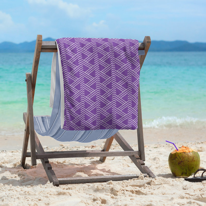 Jordao Beach Towel, Purple/White