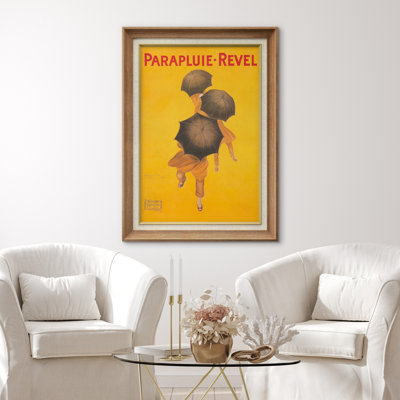 Parapluie Revel Art Deco Umbrella Poster Artwork, Vintage French Advertising Pictures, Framed Canvas Giclee Print Wall Art