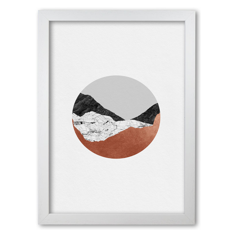 Copper Geometric III - Print, White Grain Frame, 30 cm H x 21 cm W x 5 cm D