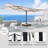 Menades 10' Square Cantilever Acrylic Double-Sided Commercial Umbrella with Base-2005106701