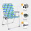 Ensemble de 2 chaises de plage pliantes en aluminium bleues
