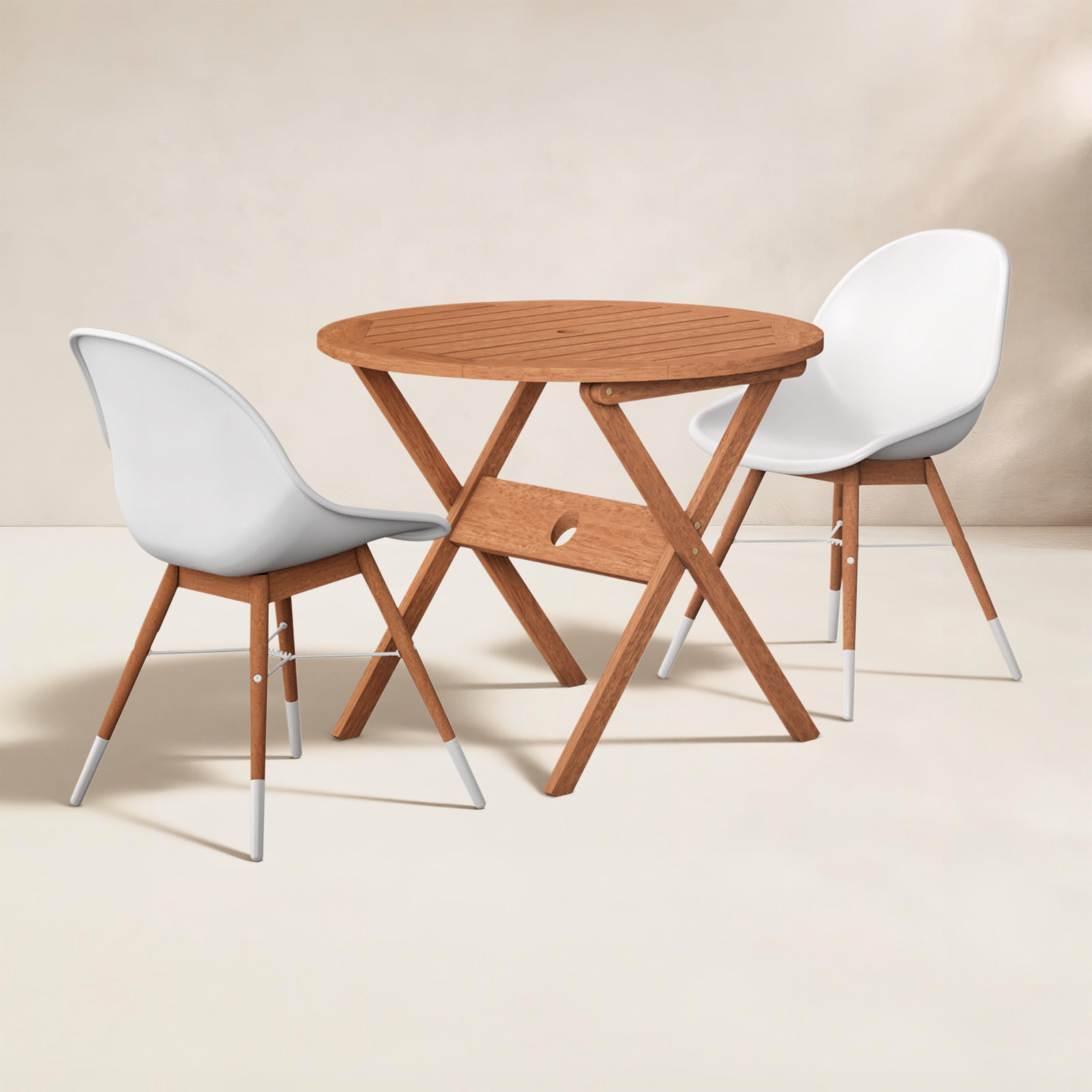 Anautica 35" Eucalyptus Patio Bistro Set