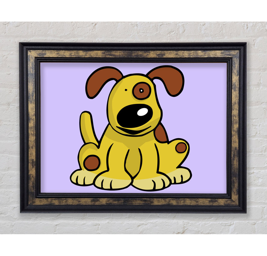 Hund Cartoon Schwanz Flieder - Druck