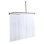 Tringle de douche en aluminium en forme de D avec support de plafond pour baignoire autoportante Utopia Alley, 60 po de large par 25 po