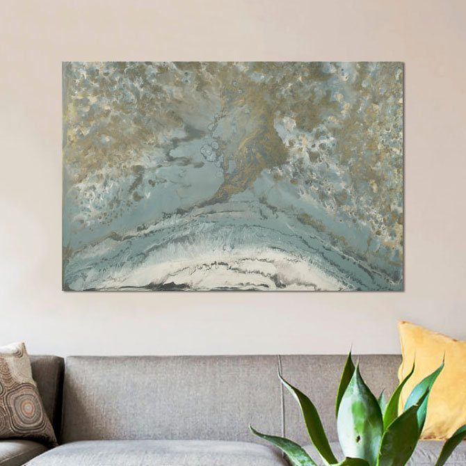 « long the coast », reproduction sur toile, H 18 po x l 26 po x P 1,5 po, Toile avec cadre noir