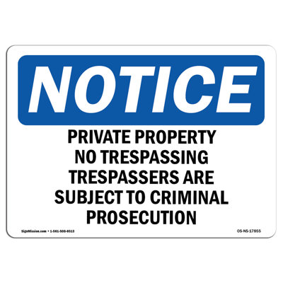 Signe de propriété privée «Trespassing Trespassers»