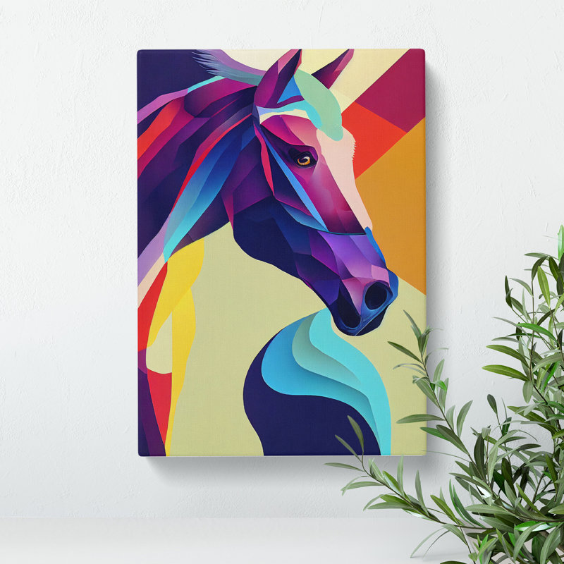 XC1022-1595X Colourful Horse No.1 Abstract - Wrapped Canvas Print, 50cm H x 35cm W x 3cm D