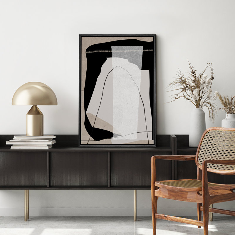 Reproduction d'art encadré sur toile Mid Mid Century, Noir, L 16 po x H 24 po