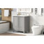 Ensemble de meuble-lavabo 30 po avec lavabo, armoire de salle de bain multifonctionnelle avec portes et tiroir, structure solide et panneau de fibres à densité moyenne-1428467024