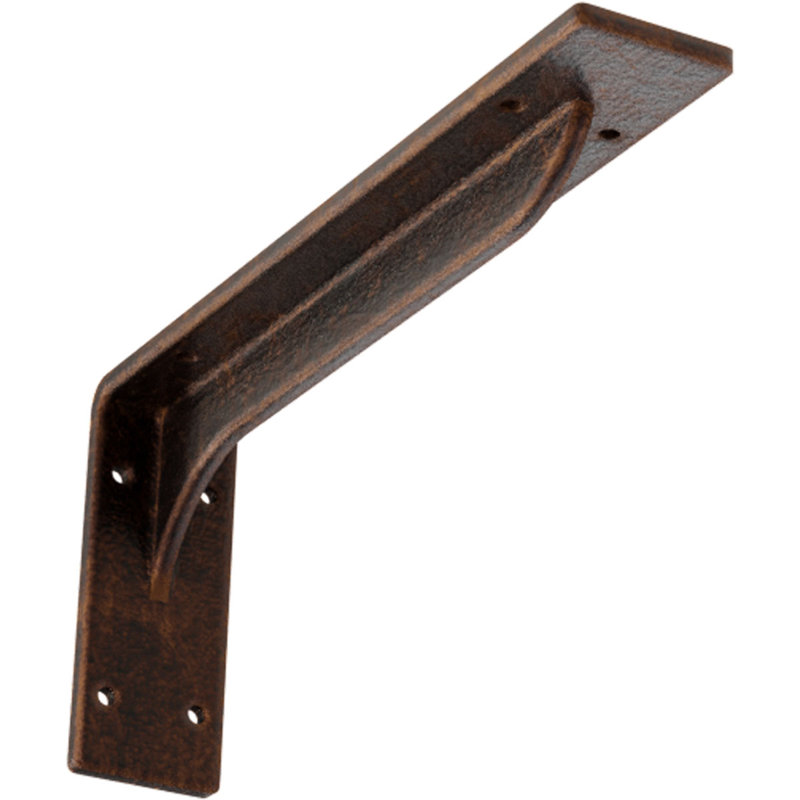 Support en acier Embrey, H 5,25 po x l 2 po x P 12 po, Cuivre antique