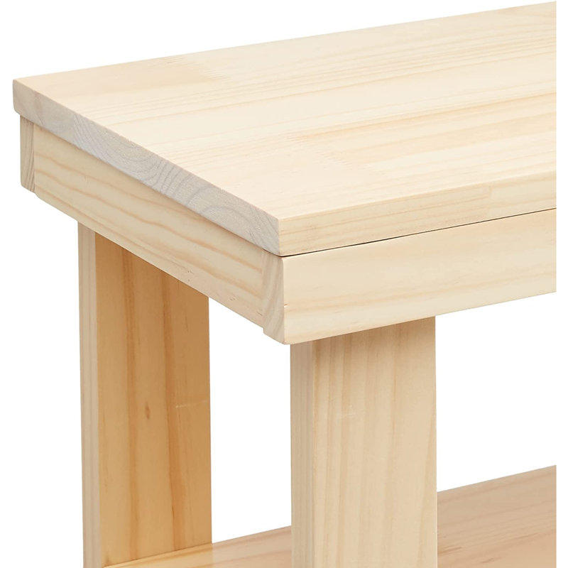 Castoro Solid Wood Storage Bench, Natural