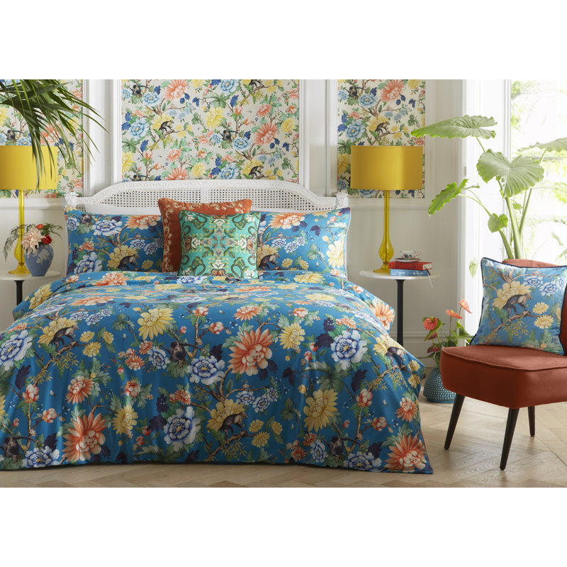 Sapphire Garden Duvet Set, Super King - 2 Standard Pillowcase