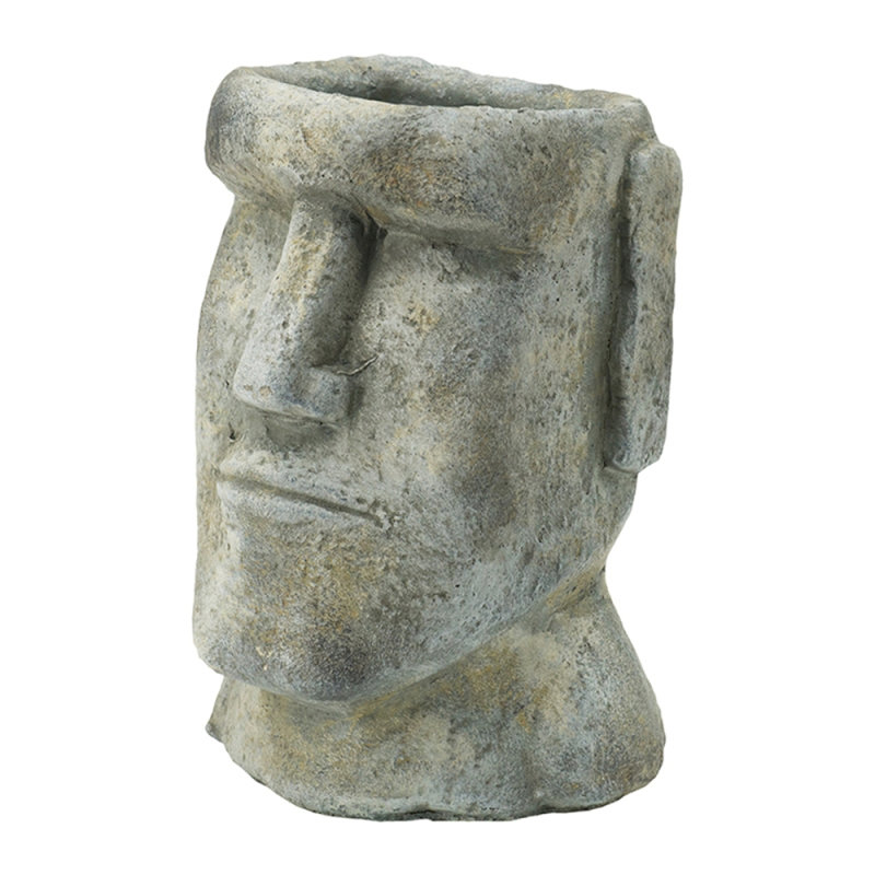 5X5.5X9" Easter Island Cement Planter