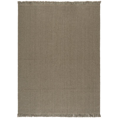 Natural Fiber 842 Flatweave Wool/Jute No Pattern Rug in Green