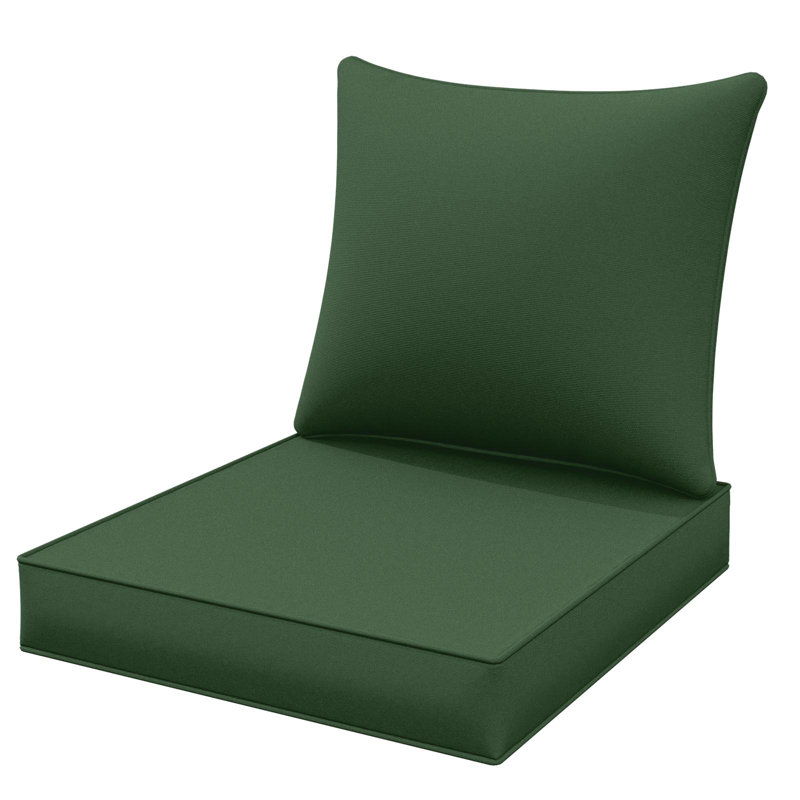 22"W X 24"D Outdoor Deep Seat Cushion Set Outdoor Seat/Back Cushion, Olive Green