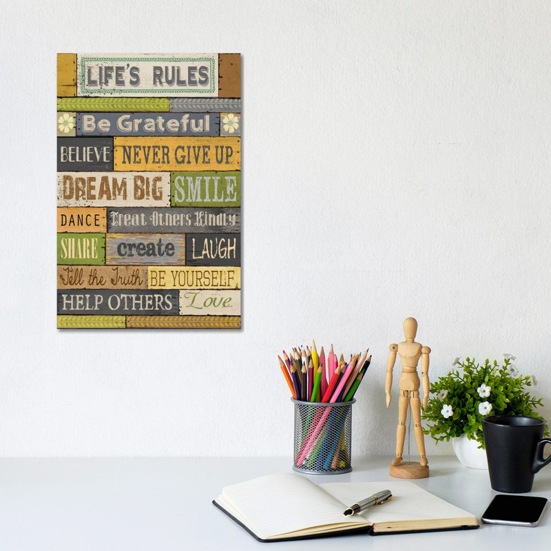Life's Rules by Conrad Knutsen - Print on Canvas, 20.32 cm H x 30.48 cm W, Wrapped Canvas