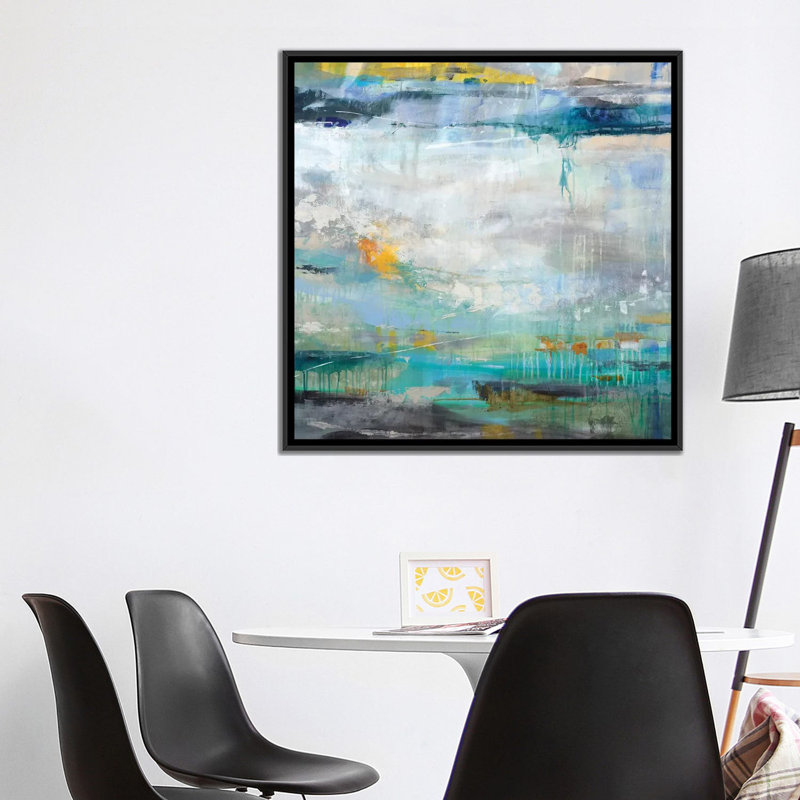 « atmospher », impression sur toile, H 26 po x l 26 po x P 1,5 po, Toile avec cadre noir, Pas de tapis