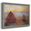 «Grainstacks At Giverny, Sunset, 1889», reproduction encadrée sur toile par J Paul-1010845671-1010845677
