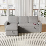 85.8" Pull Out Sleeper Sofa L-Shaped Couch With USB Port And T-pyce Port