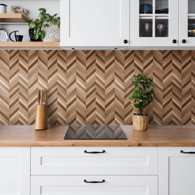 Celil 30cm x 30cm PVC Wood-Effect Tile in Brown