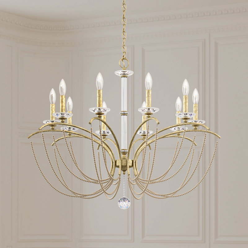 Priscilla 10 - Light Chandelier, White, Optic Crystal